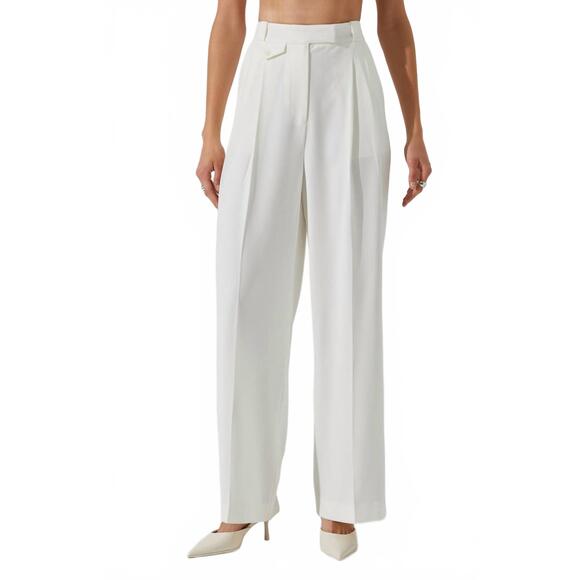 NEW ASTR bryony high waist wide leg pants in white - Picture 4 of 5